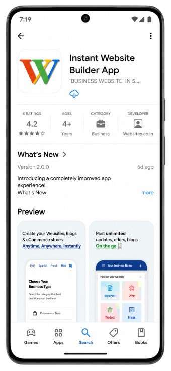 Instant Website Builder on Google Play