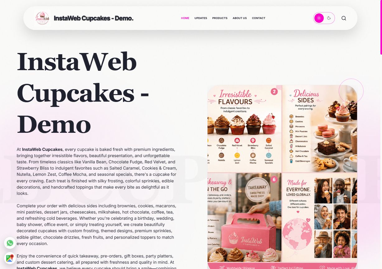 Bakery website built with Websites.co.in