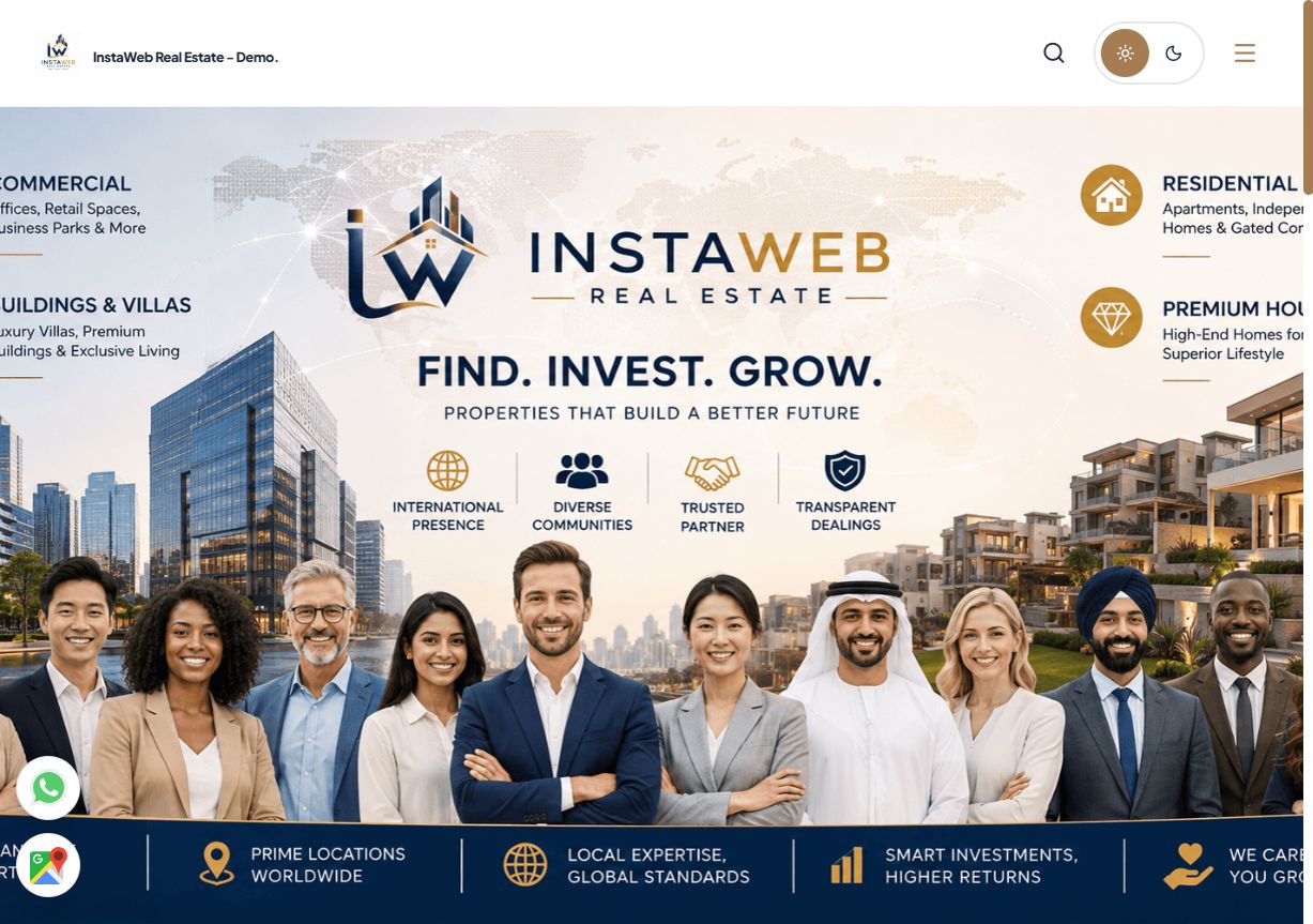Real estate website built with Websites.co.in